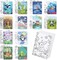12 Packs Animal Pre Drawn Canvas to Paint, Animal Pre Printed Canvas for Painting, Pre Stretched Canvas Outline Painting Boards for Beginners, Students, Party Favors(5 * 7in)